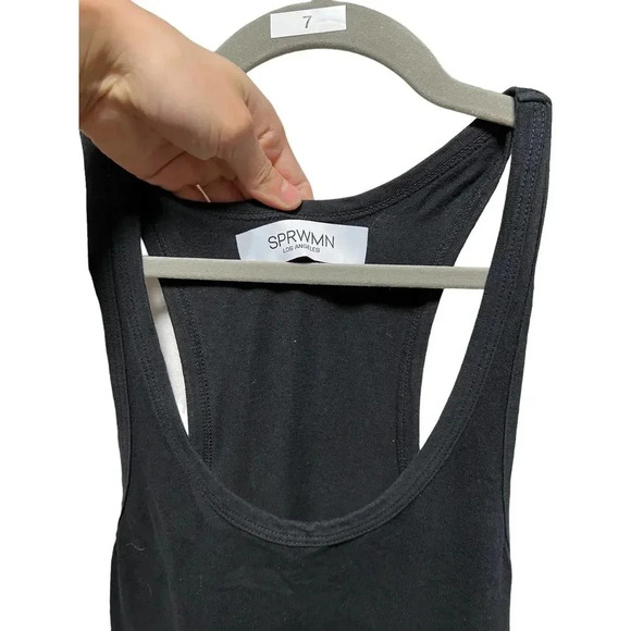 SPRWMN Maxi  Slip Cotton Black Dress - Picture 3 of 6